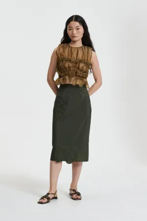 ALLEGRA | SKIRT SHIKI LIGHT TAFFETA PINE GREEN