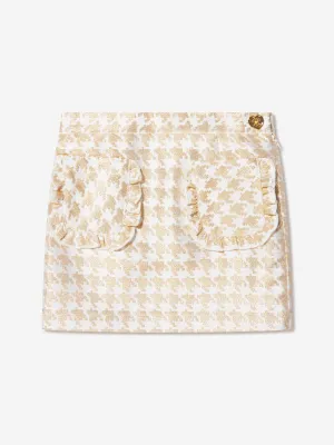 Angels Face Girls Houndstooth Aleta Skirt in Gold