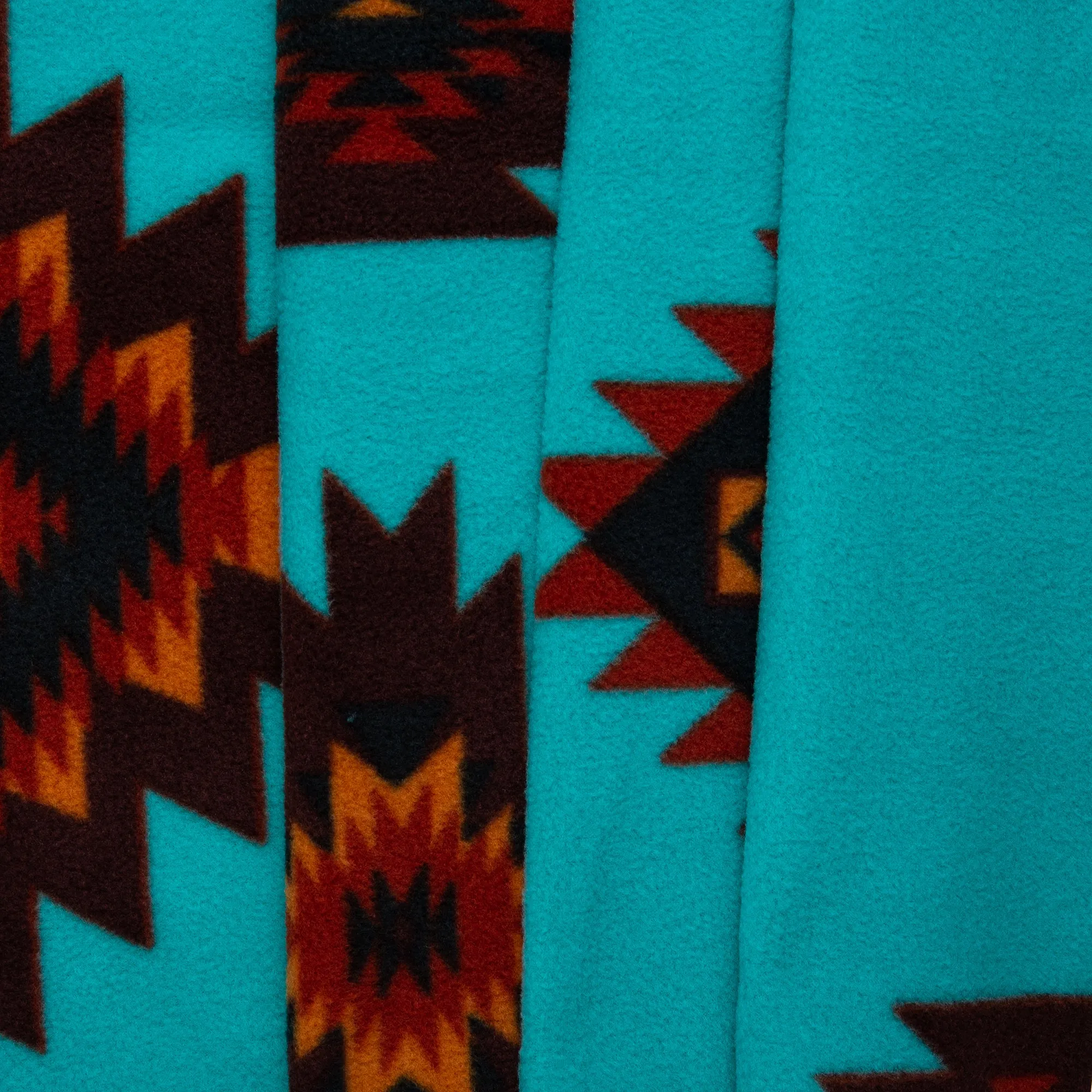 Anti Pill Fleece Print - SLIPPY - Navajo - Peacock