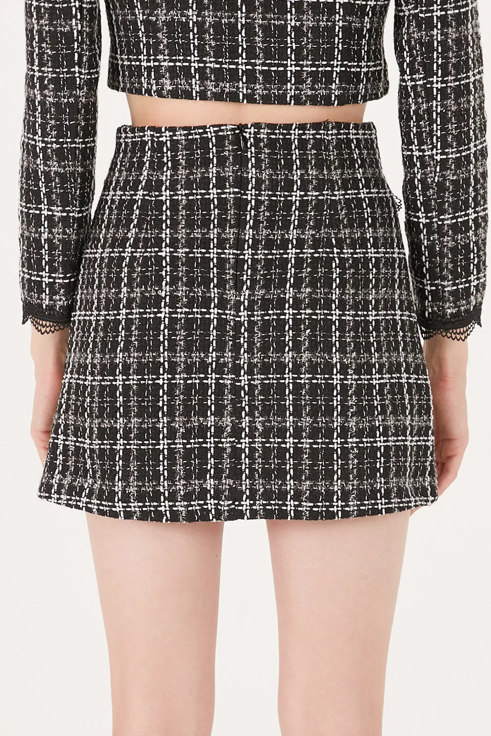 Ayla Tweed Skort w/Lace Inset