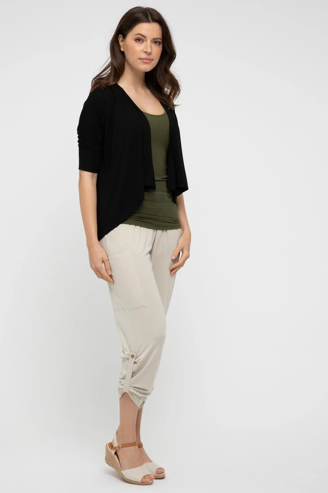 Bamboo Drape Cardi - Black