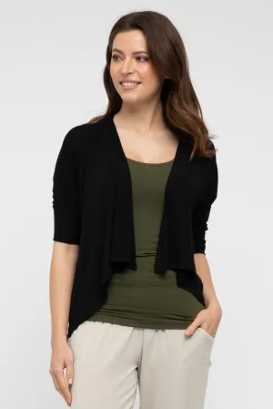 Bamboo Drape Cardi - Black