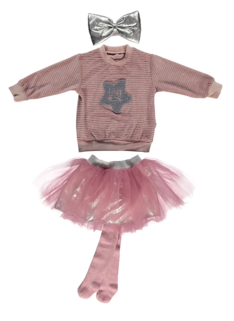 Bebetto Top, Tutu Skirt and Tights Set (2-5yrs)