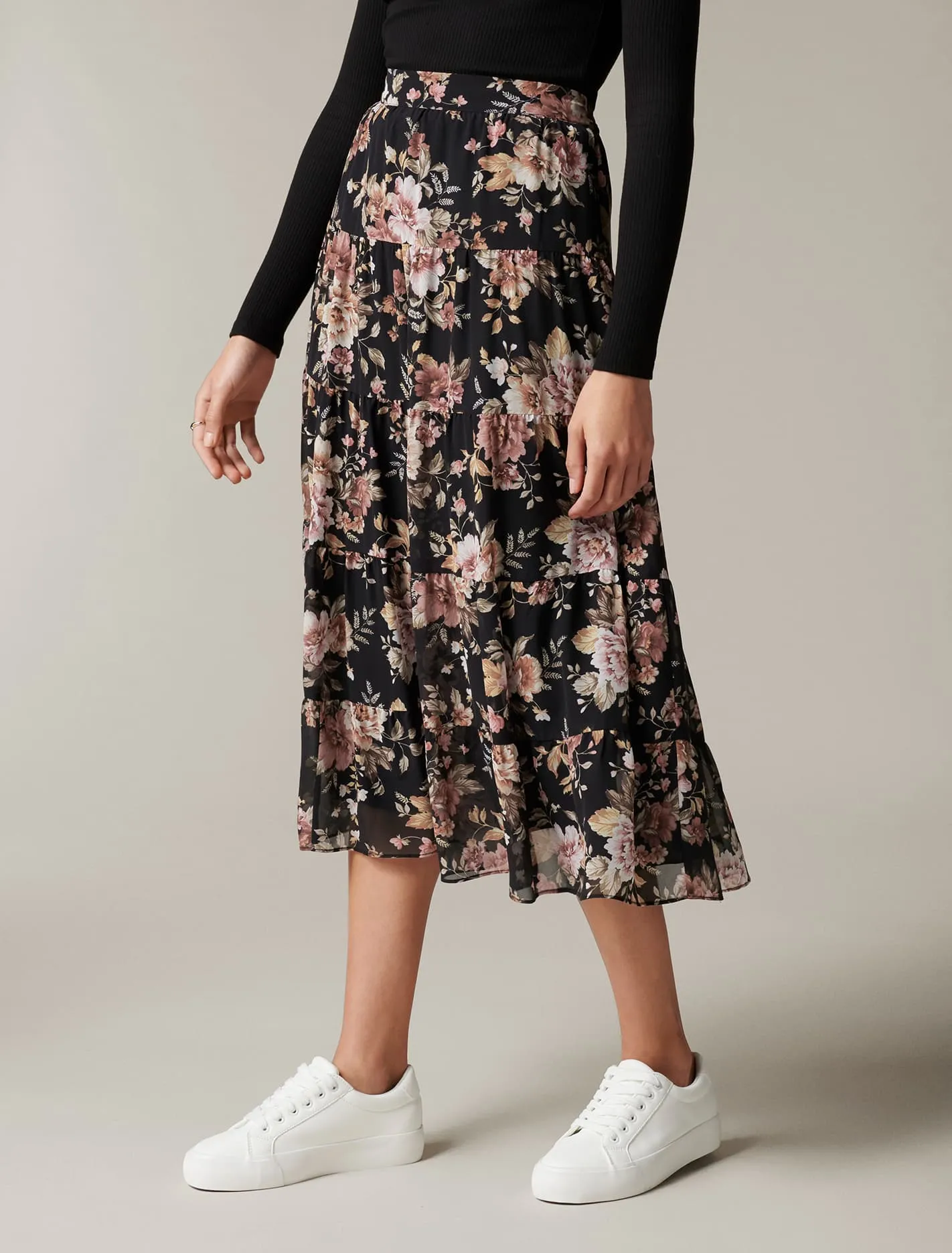 Brielle Multi-Tiered Midi Skirt