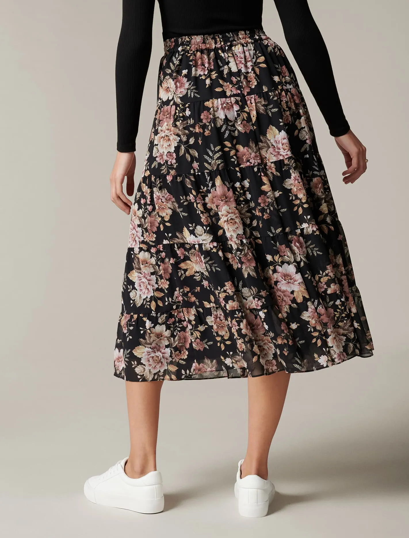 Brielle Multi-Tiered Midi Skirt