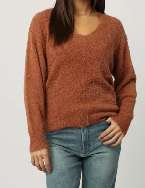 CALLEEN V-NECK LONG SLEEVE SWEATER AMBER STONE