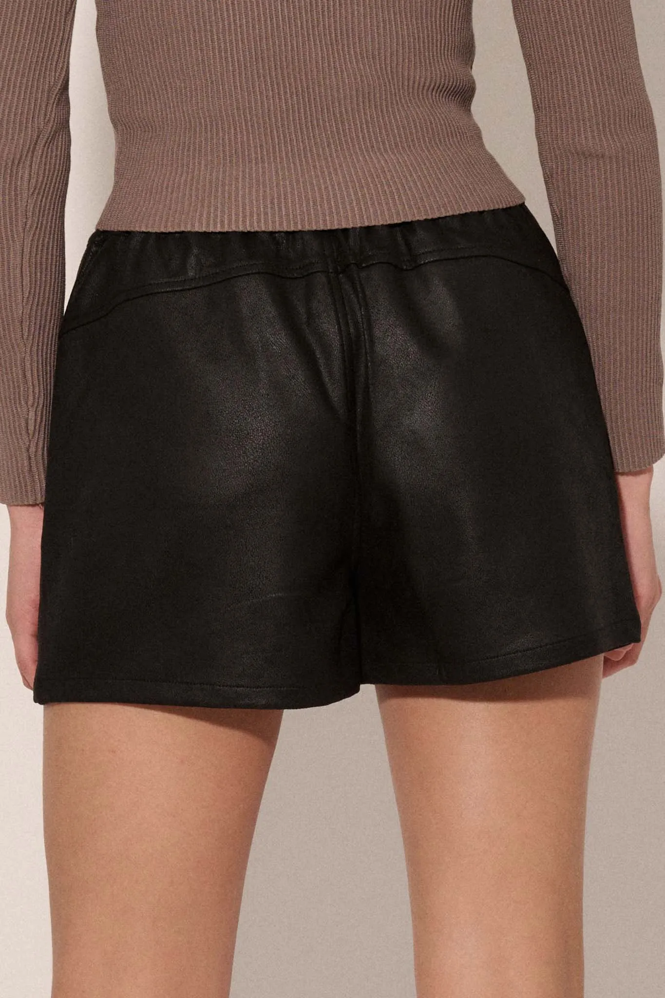 Carry the Day Vegan Leather Cargo Mini Skort