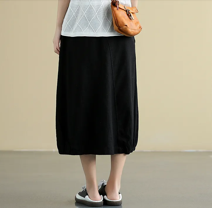 Casual Cotton Linen loose fitting Women's Skirts DZA2007214