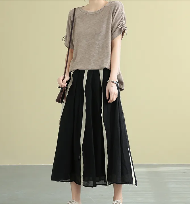 Casual linen Fiber loose fitting Women's Skirts DZA2007184