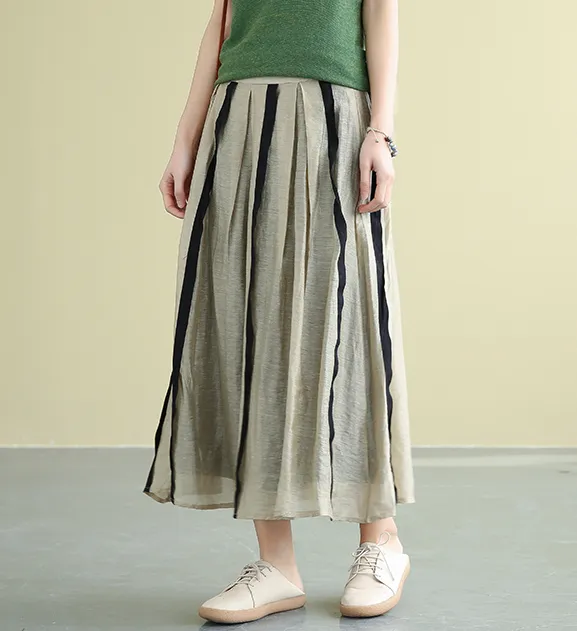 Casual linen Fiber loose fitting Women's Skirts DZA2007184