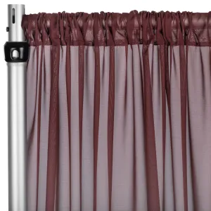 Chiffon Curtain Drape 14ft H x 58" W Panel - Burgundy