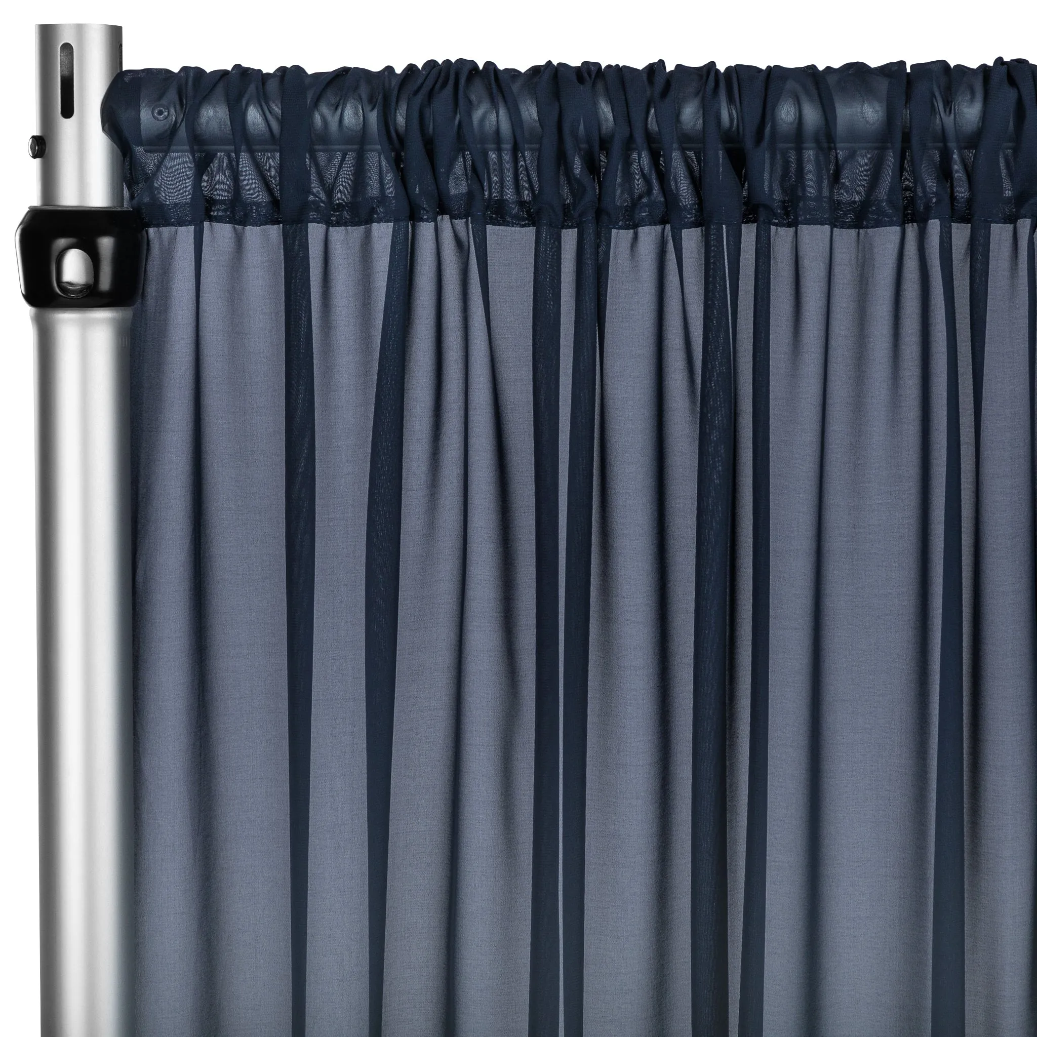 Chiffon Curtain Drape 14ft H x 58" W Panel - Navy Blue