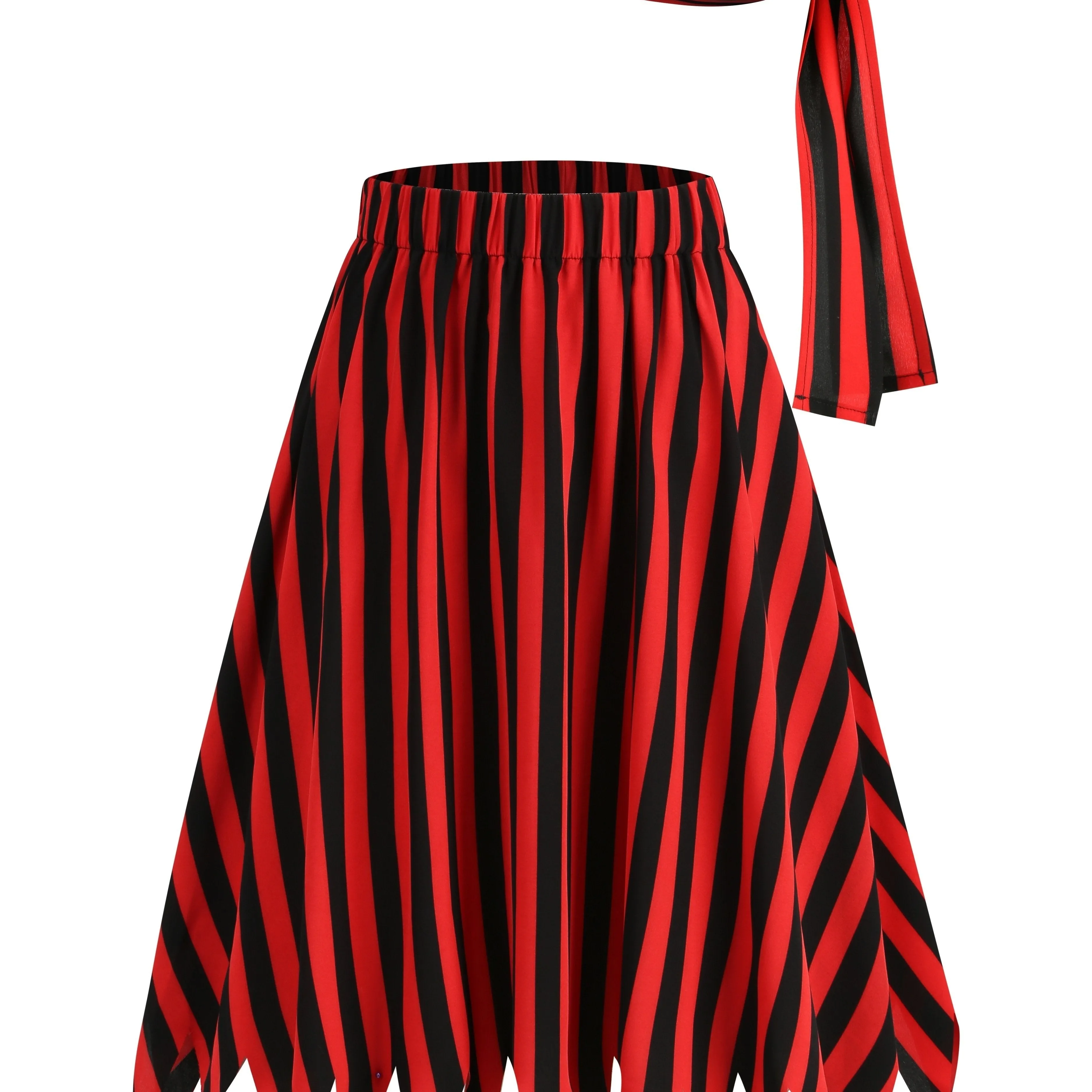 Colorful Stripe Print Skirt  Perfect for Pirate Ensembles