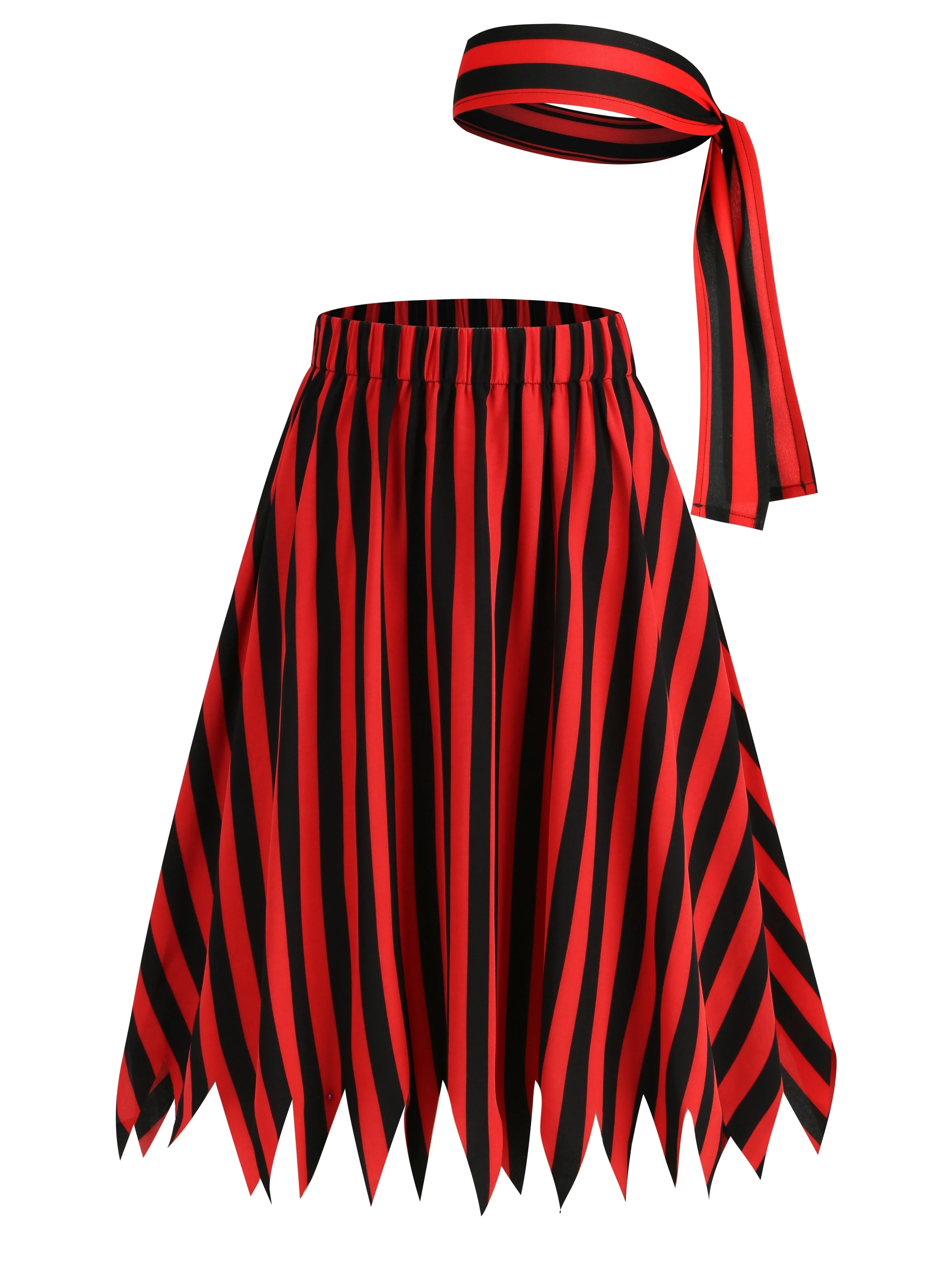 Colorful Stripe Print Skirt  Perfect for Pirate Ensembles