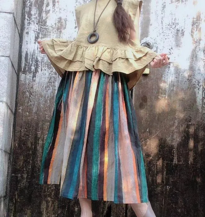 Colorful Striped Women's Skirts SJ98409