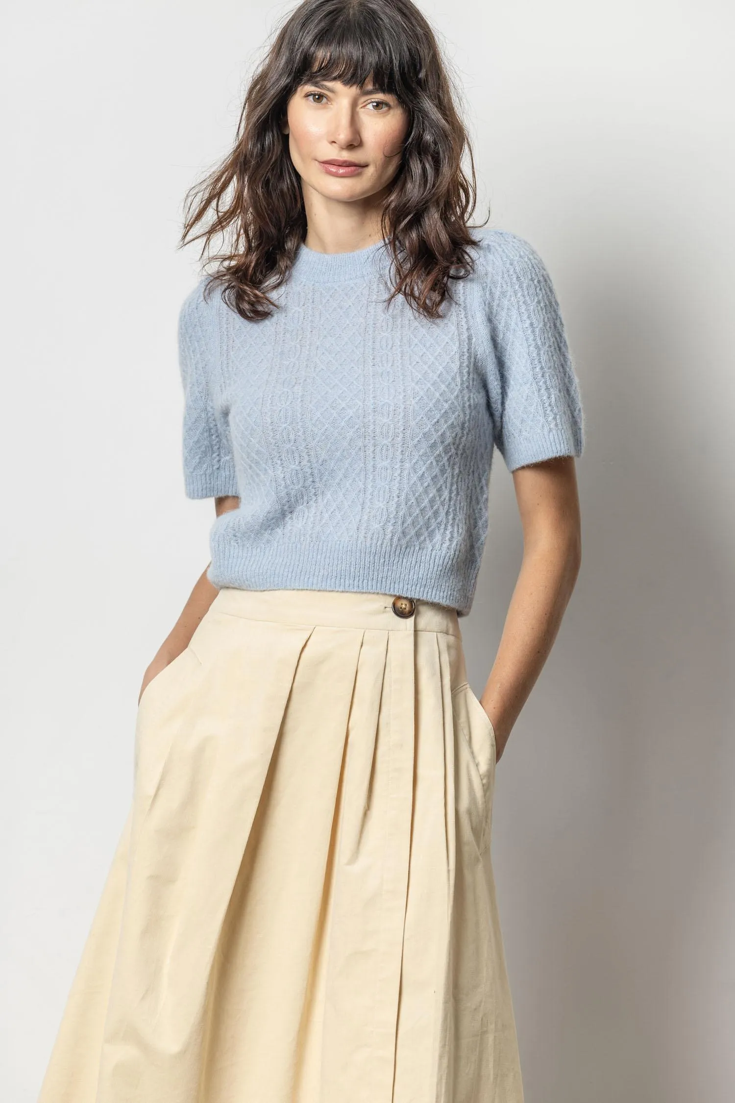 Cropped Cable Sweater