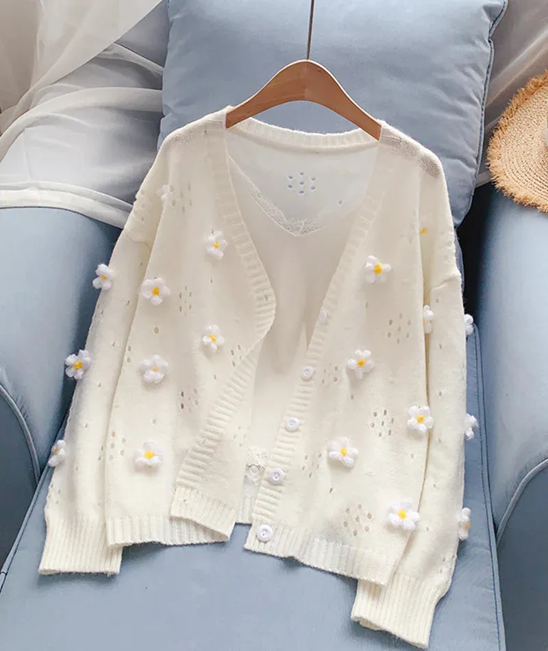 Cute flowers sweater long sleeve sweater sweater coat spring and autumn clothing      S2520