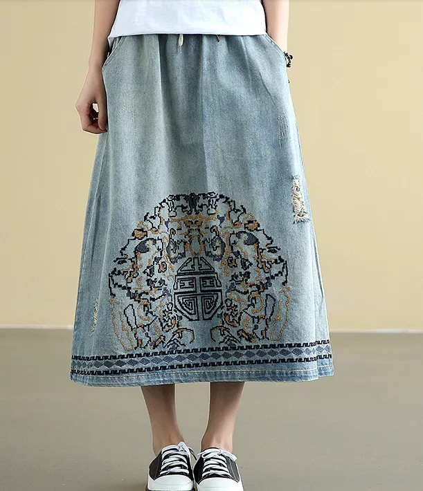 Denim Casual Cotton loose fitting Women's Skirts DZA2007221