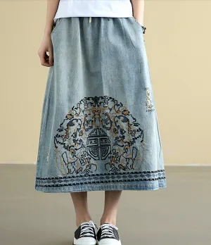 Denim Casual Cotton loose fitting Women's Skirts DZA2007221