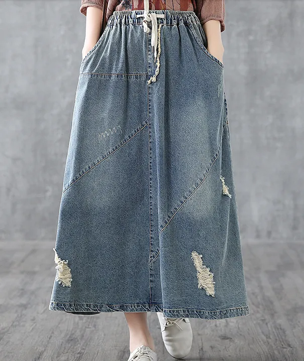 Denim Casual loose fitting Women's Skirts  DZA200634