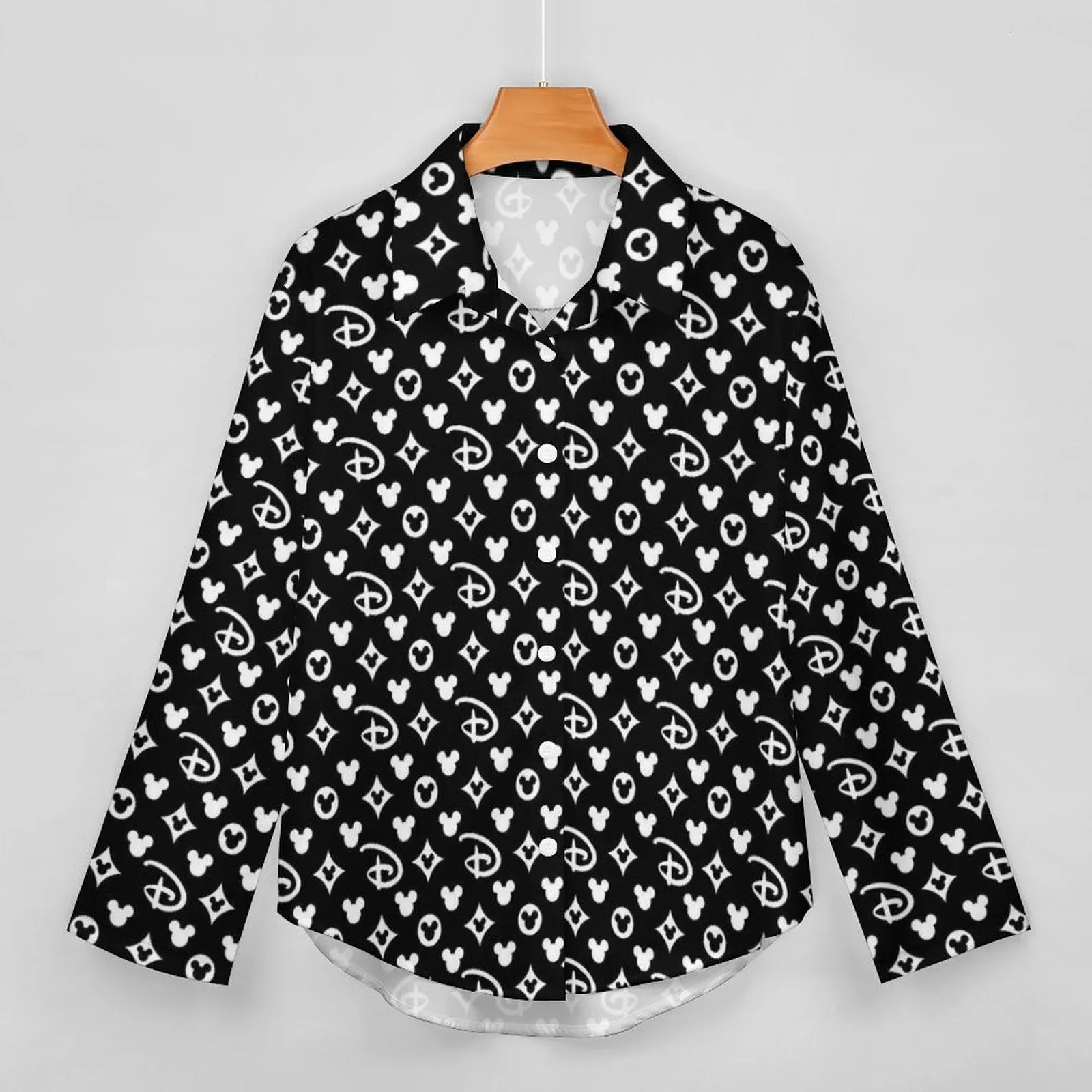 Designer Long Sleeve Button Up Blouse