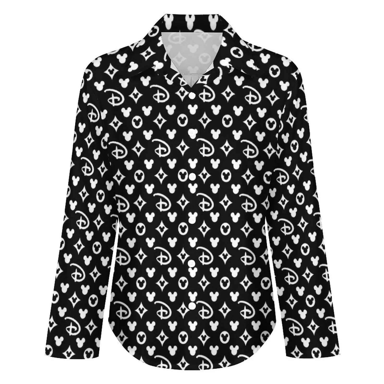 Designer Long Sleeve Button Up Blouse