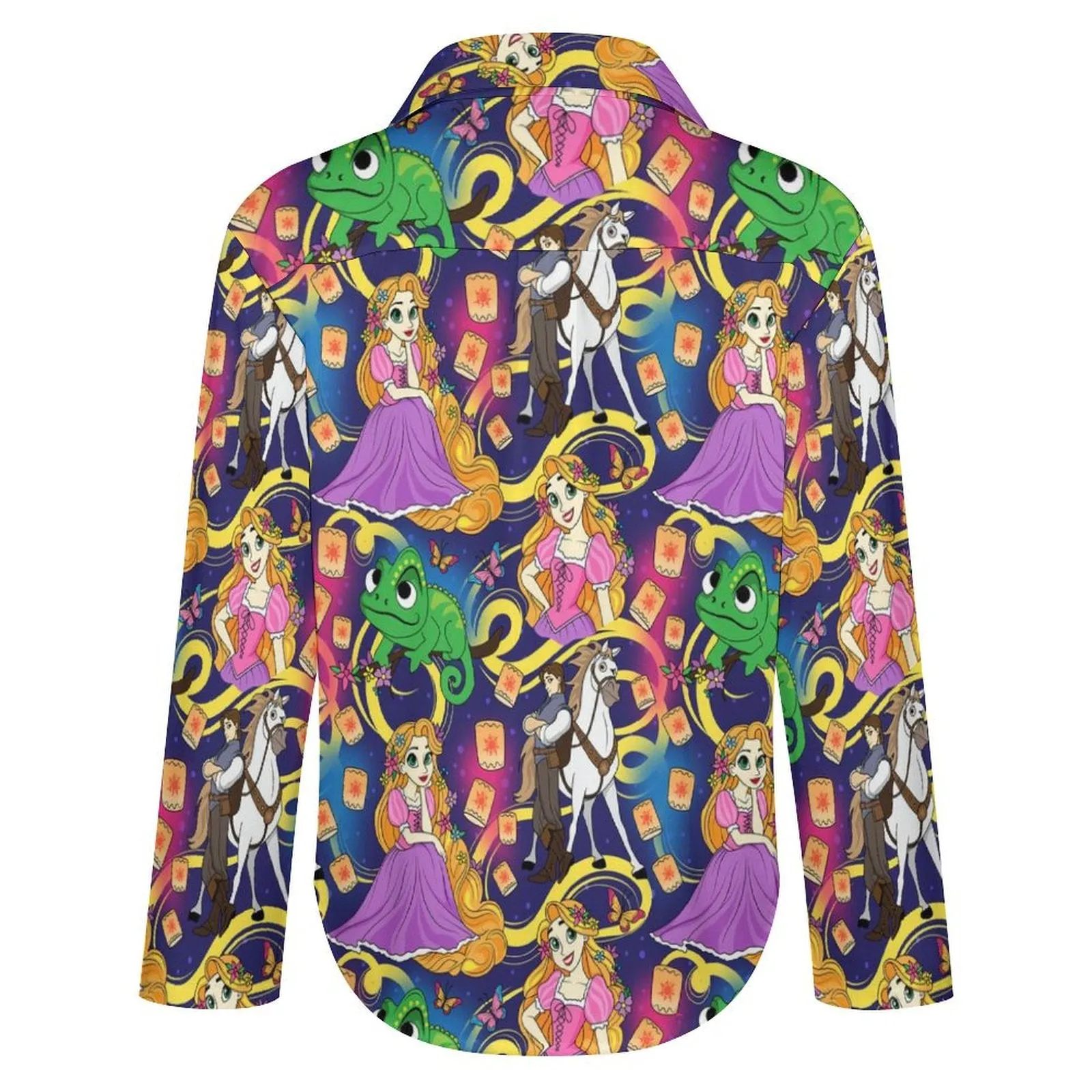 Disney Tangled Rapunzel At Last I See The Light Long Sleeve Button Up Blouse