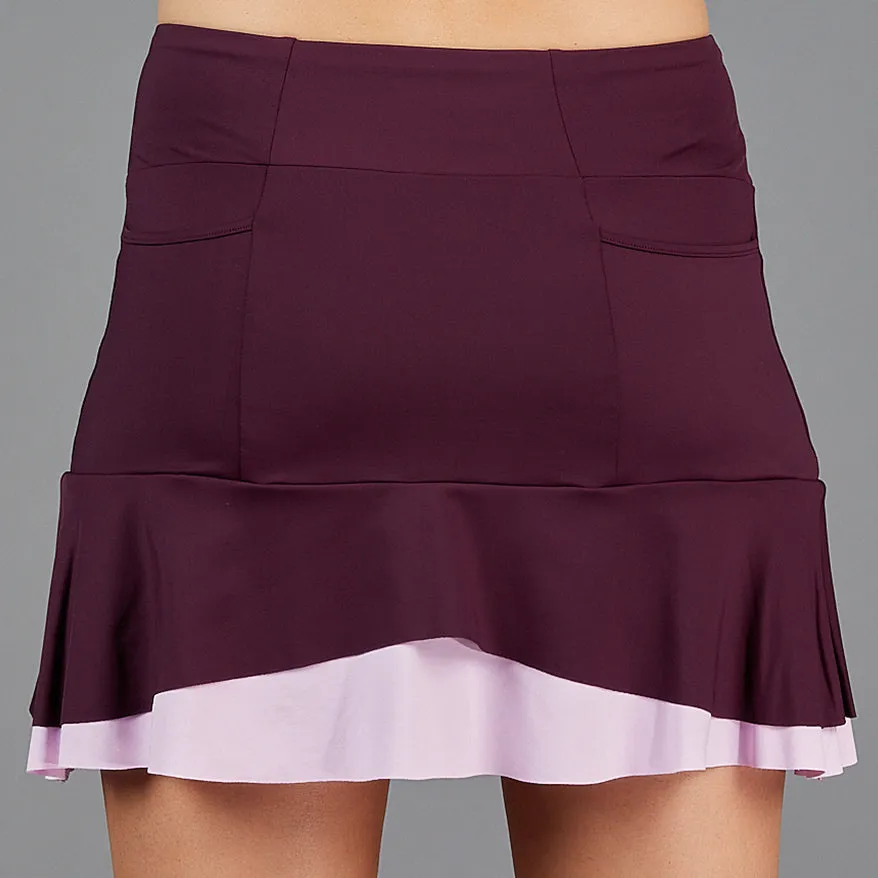 Djali Two Tier 15" Skort (wine)