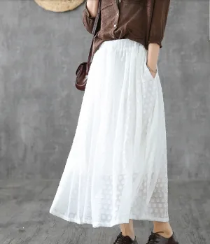 Double layer Casual Cotton Linen  loose fitting Women's Skirts  DZA200631