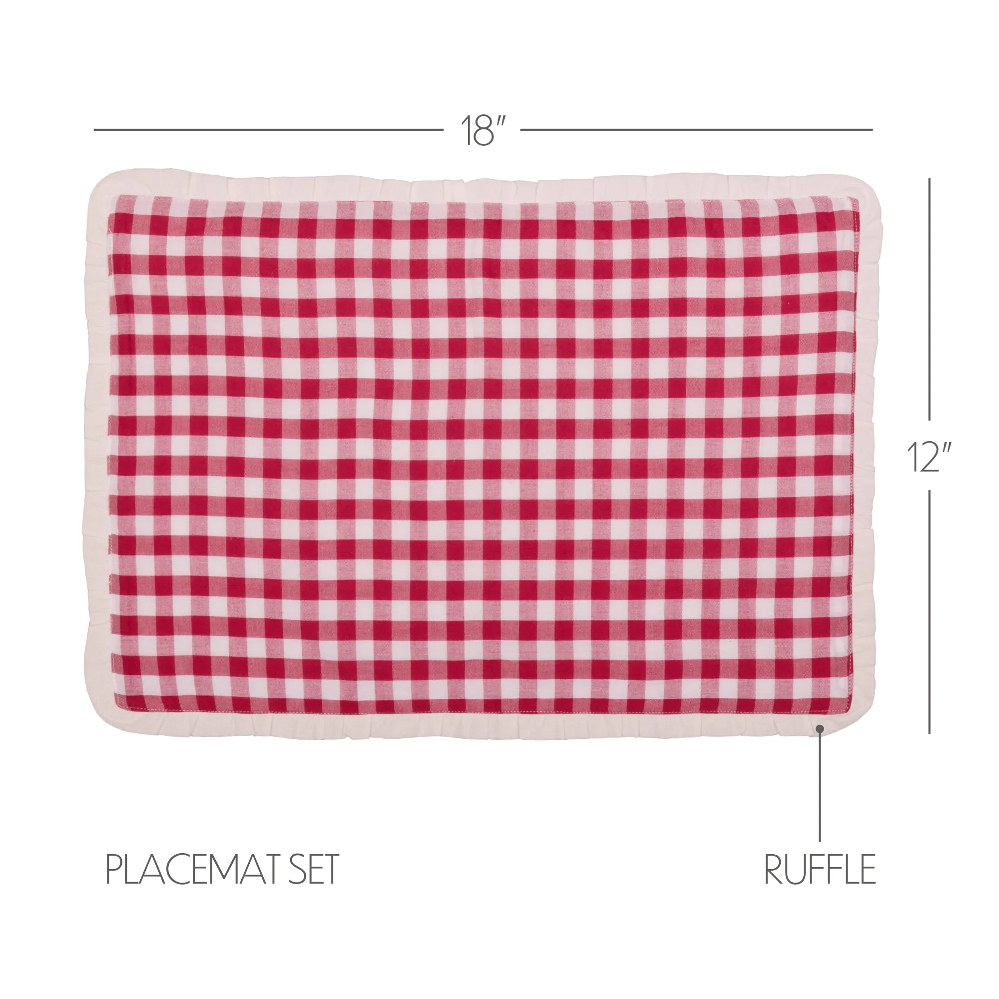 Emmie Red Placemat Set of 6 12x18