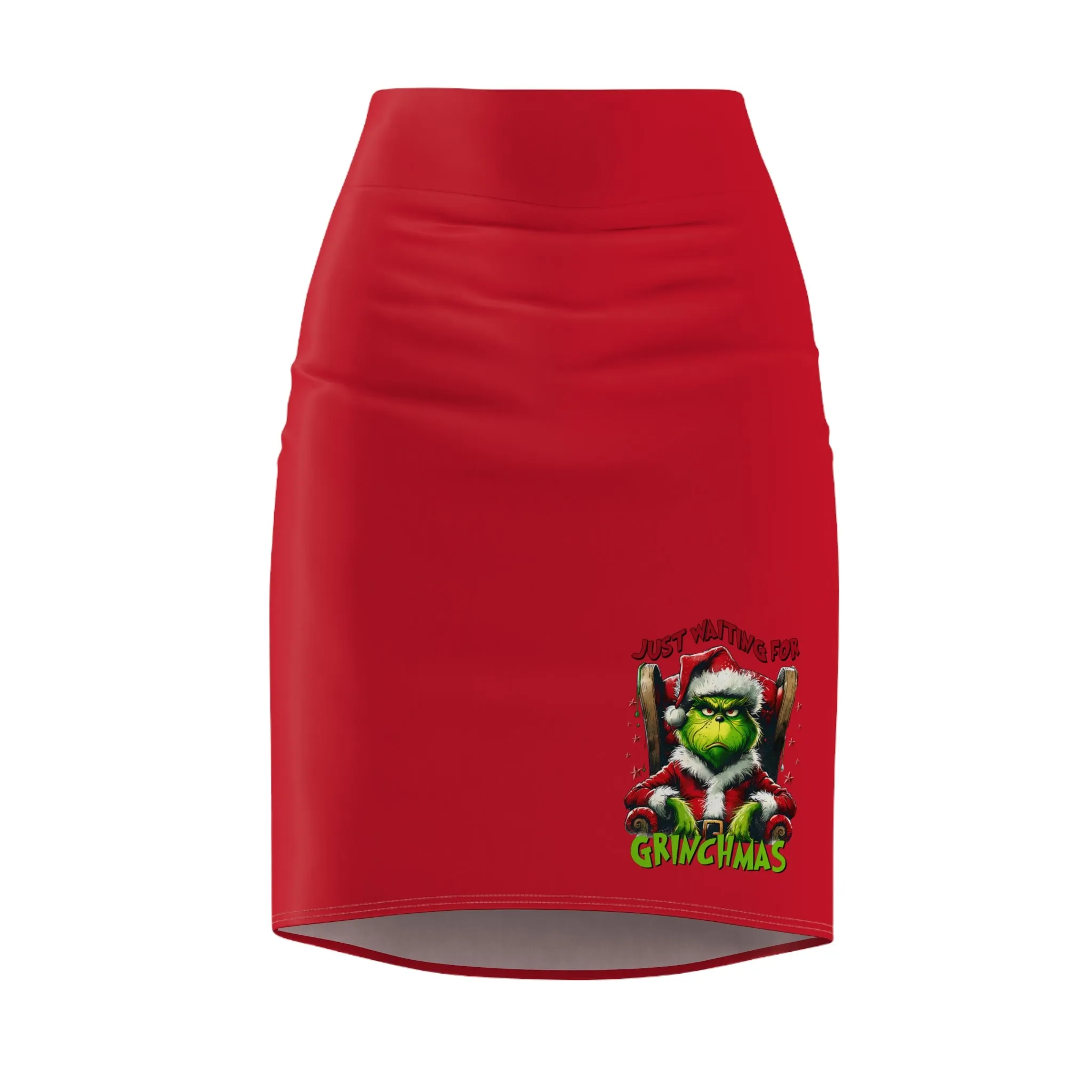 Festive Grinch Women's Pencil Skirt - Perfect for Holiday Celebrations