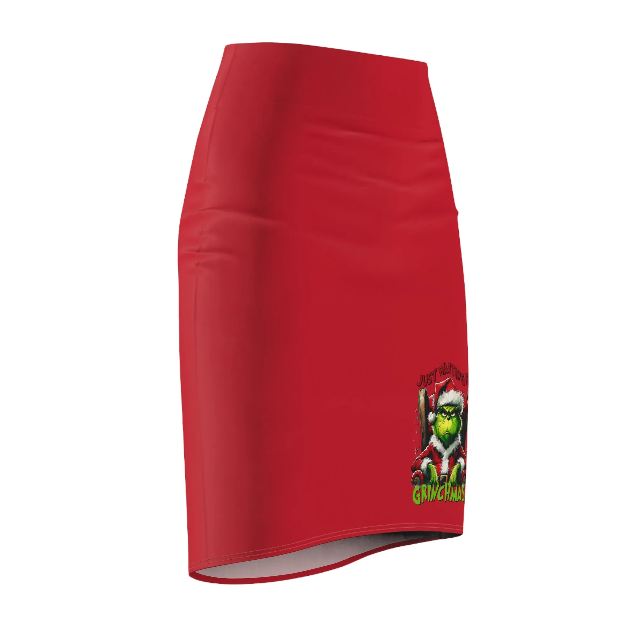 Festive Grinch Women's Pencil Skirt - Perfect for Holiday Celebrations