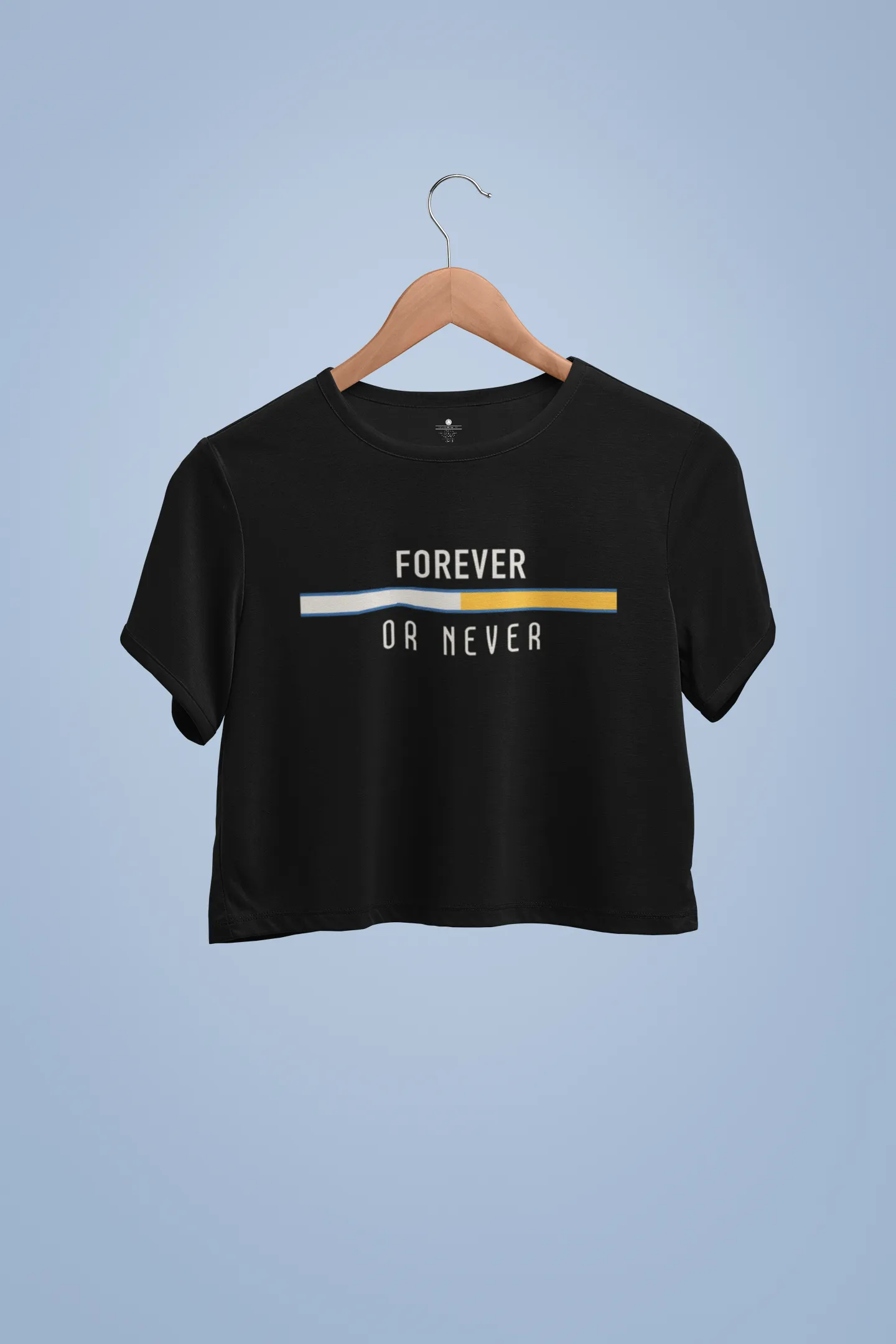 FOREVER OR NEVER -HALF-SLEEVE CROP TOPS