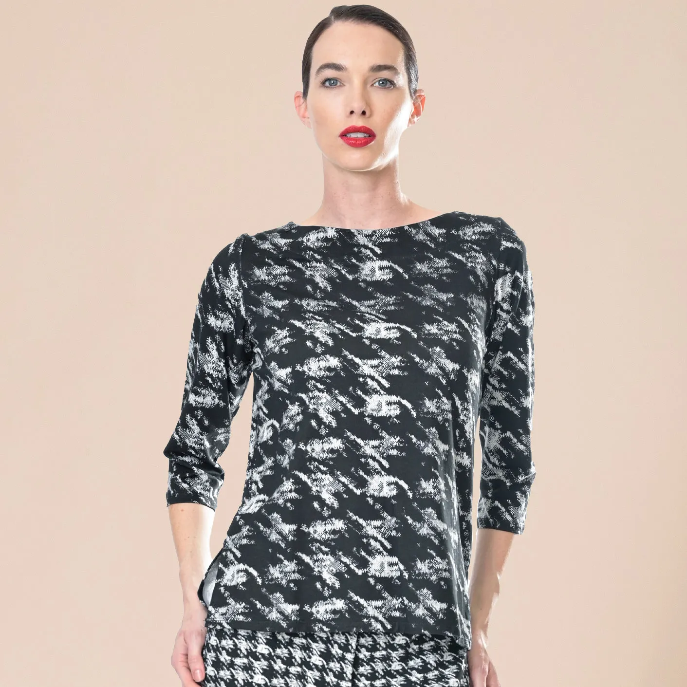 gisette houndstooth audrey tee