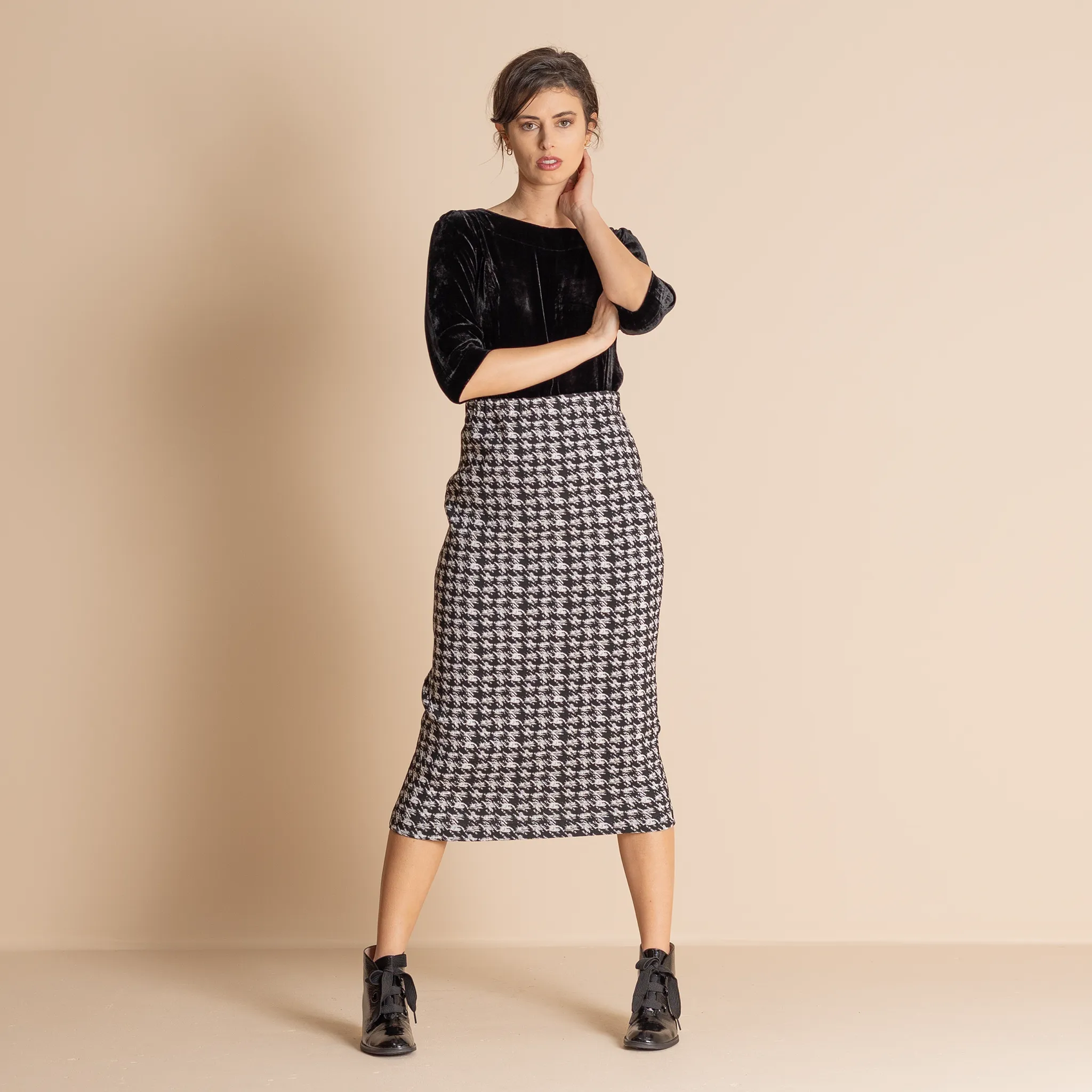 gisette houndstooth pencil skirt