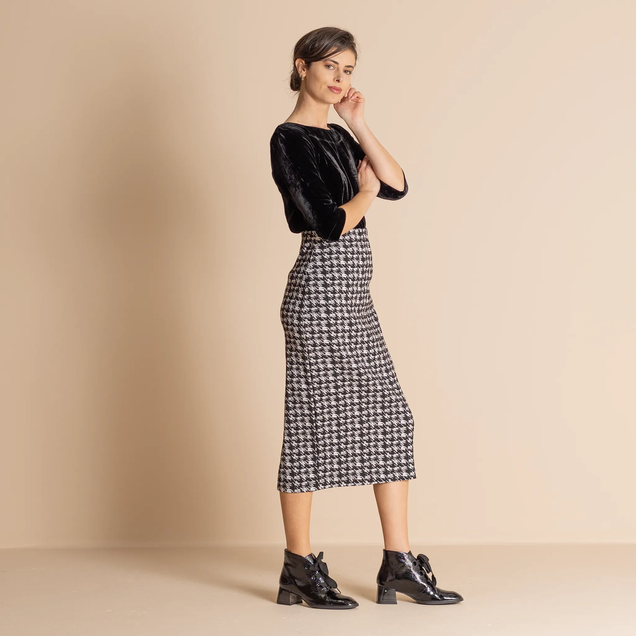 gisette houndstooth pencil skirt