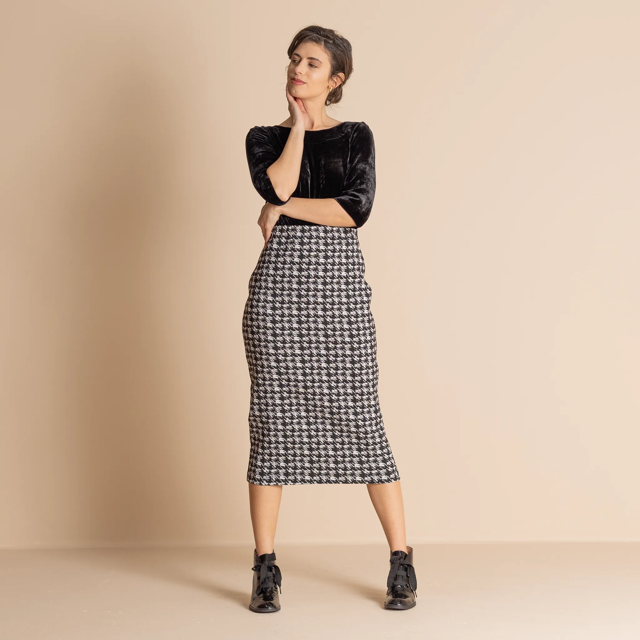 gisette houndstooth pencil skirt