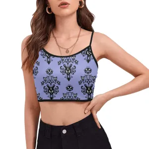 Haunted Mansion Wallpaper Women's Spaghetti Strap Crop Top