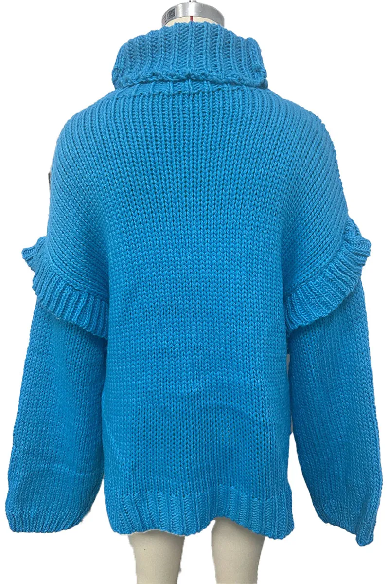 HWS1403 Chunky Comfort Turtleneck Sweater