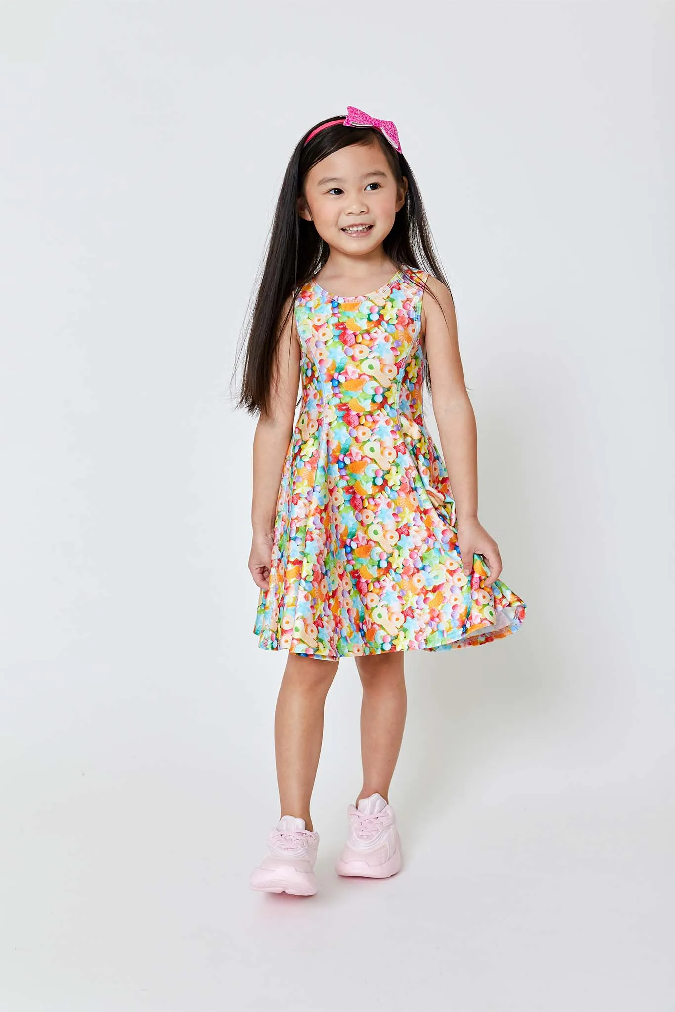 Kids Skater Dress in Neon Candy