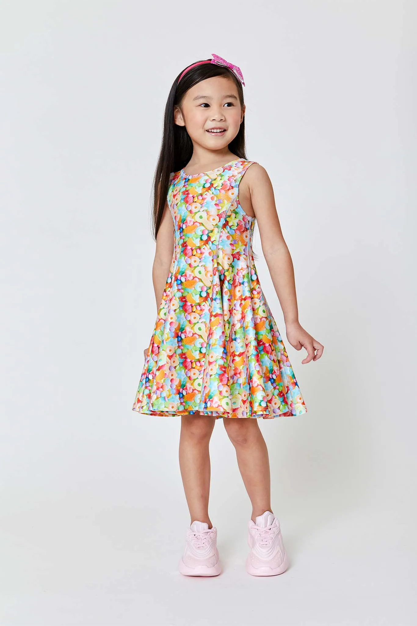 Kids Skater Dress in Neon Candy