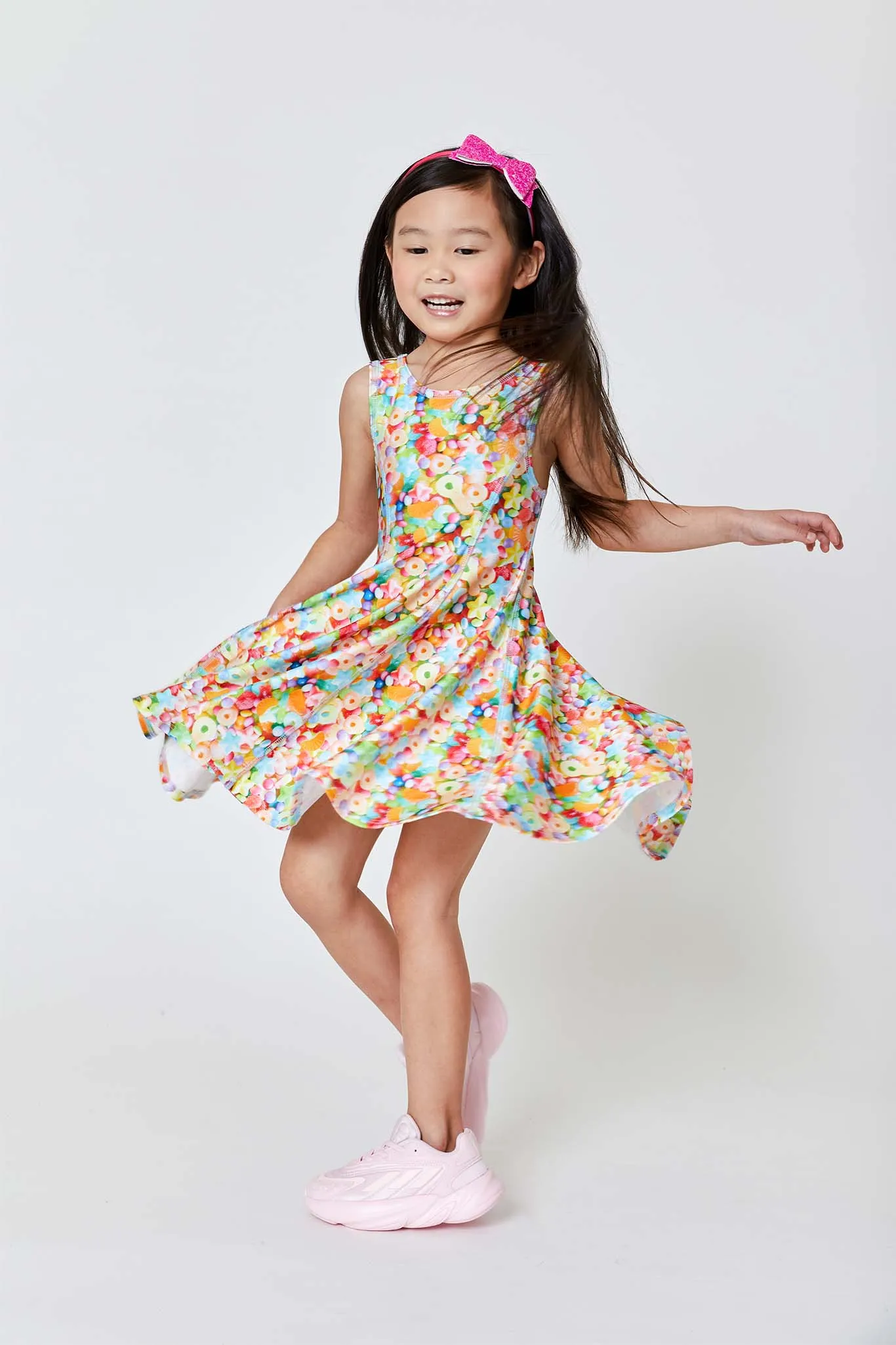 Kids Skater Dress in Neon Candy