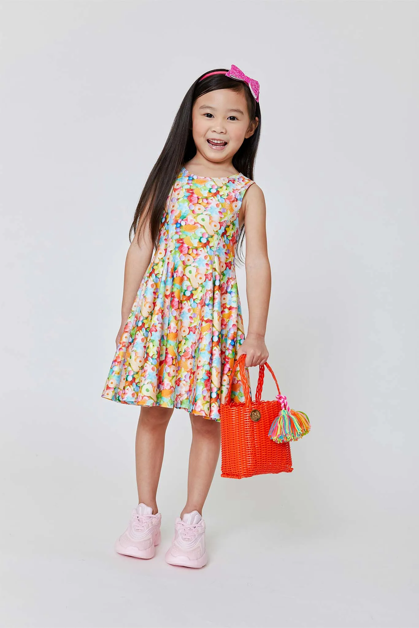 Kids Skater Dress in Neon Candy