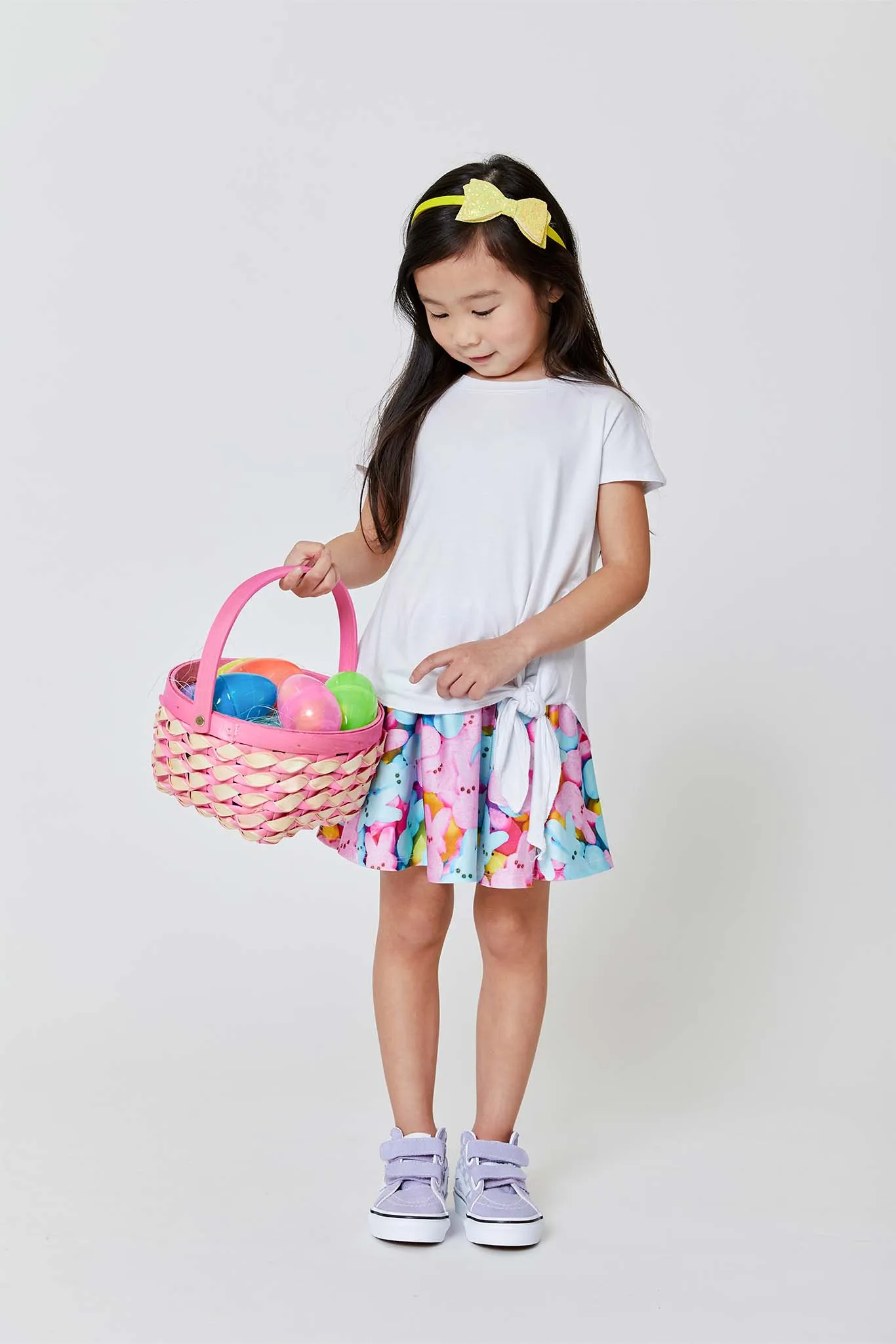 Kids Skater Skirt in Marshmallow Bunnies