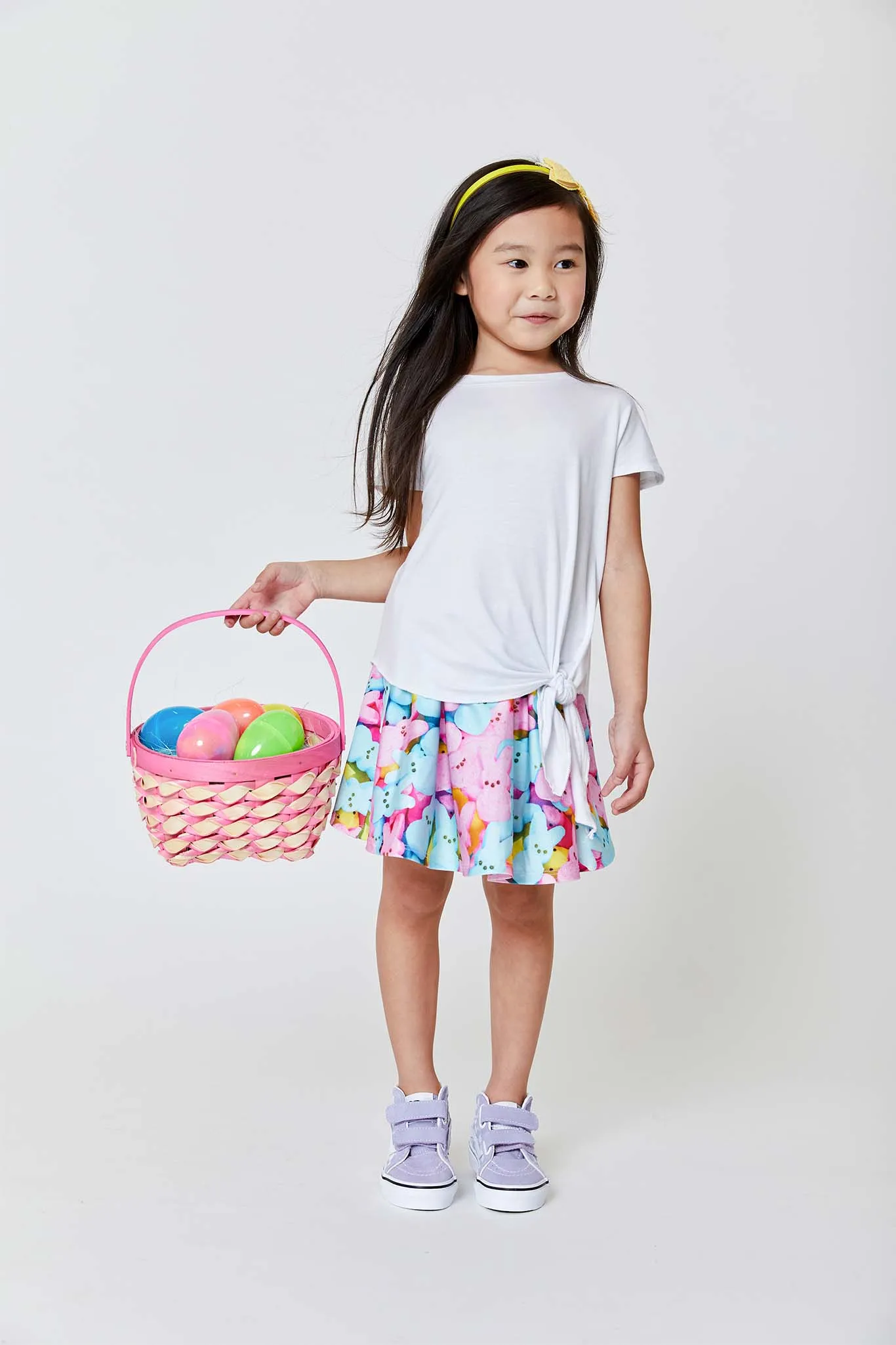 Kids Skater Skirt in Marshmallow Bunnies