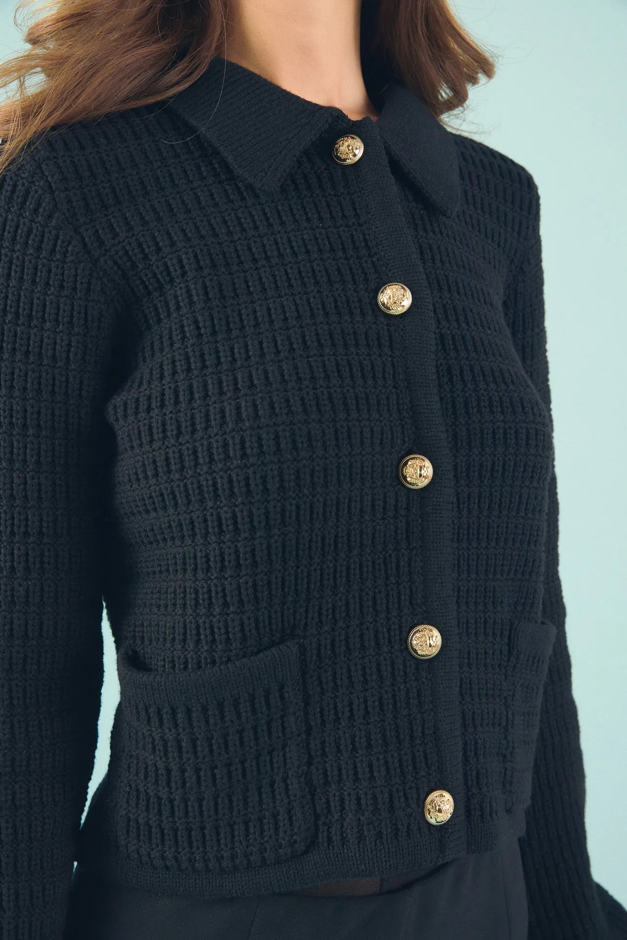 Lanie Knit Sweater Collared Jacket