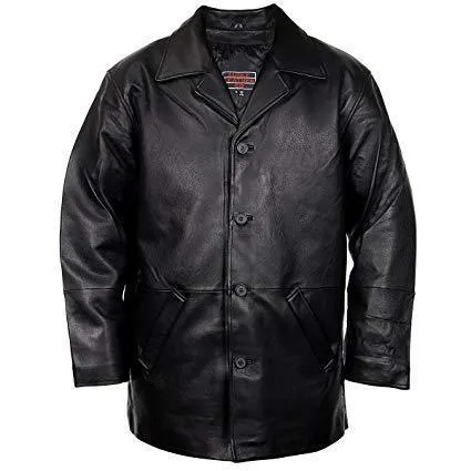 Lucky Leather 960C Men's Brown Cowhide Leather Car Coat