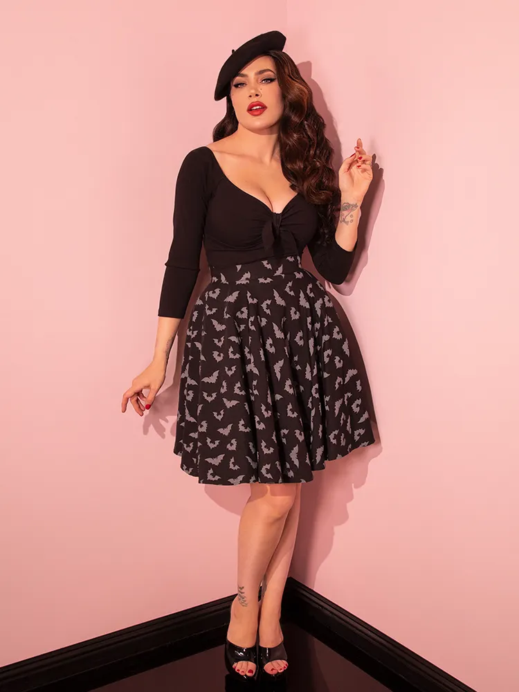 Maneater Skater Skirt in Glow-in-the-Dark Bat Print - Vixen by Micheline Pitt