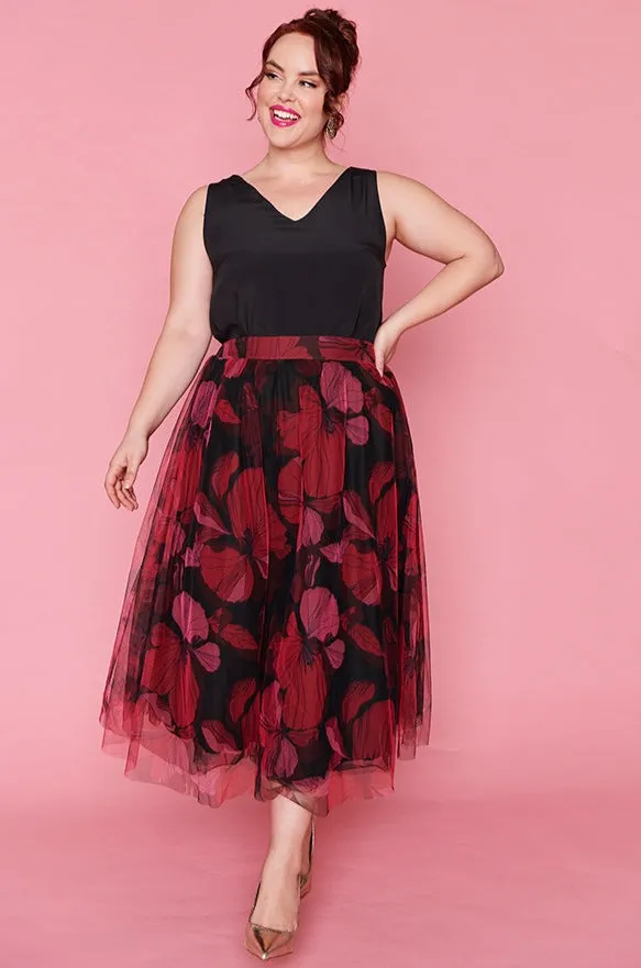 Marseille Pink Hibiscus Skirt