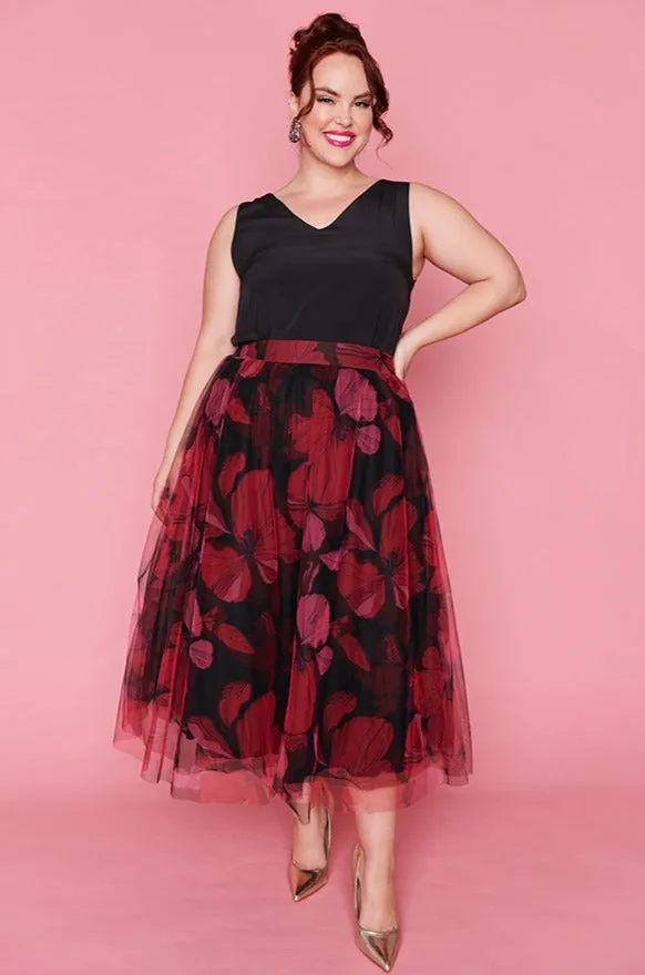 Marseille Pink Hibiscus Skirt